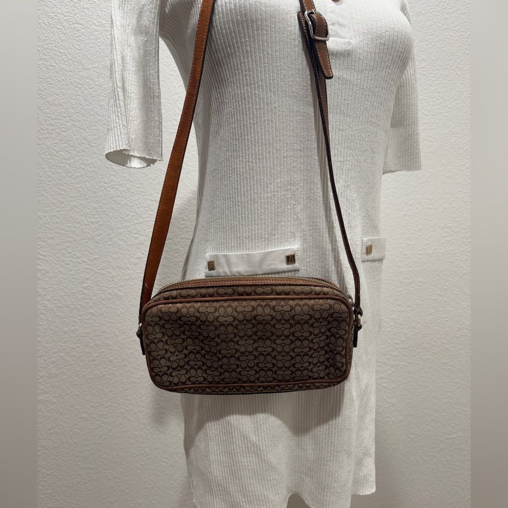 COACH Crossbody Bag 6341 Mini Signature Canvas‎ Leather Brown - Picture 8 of 9